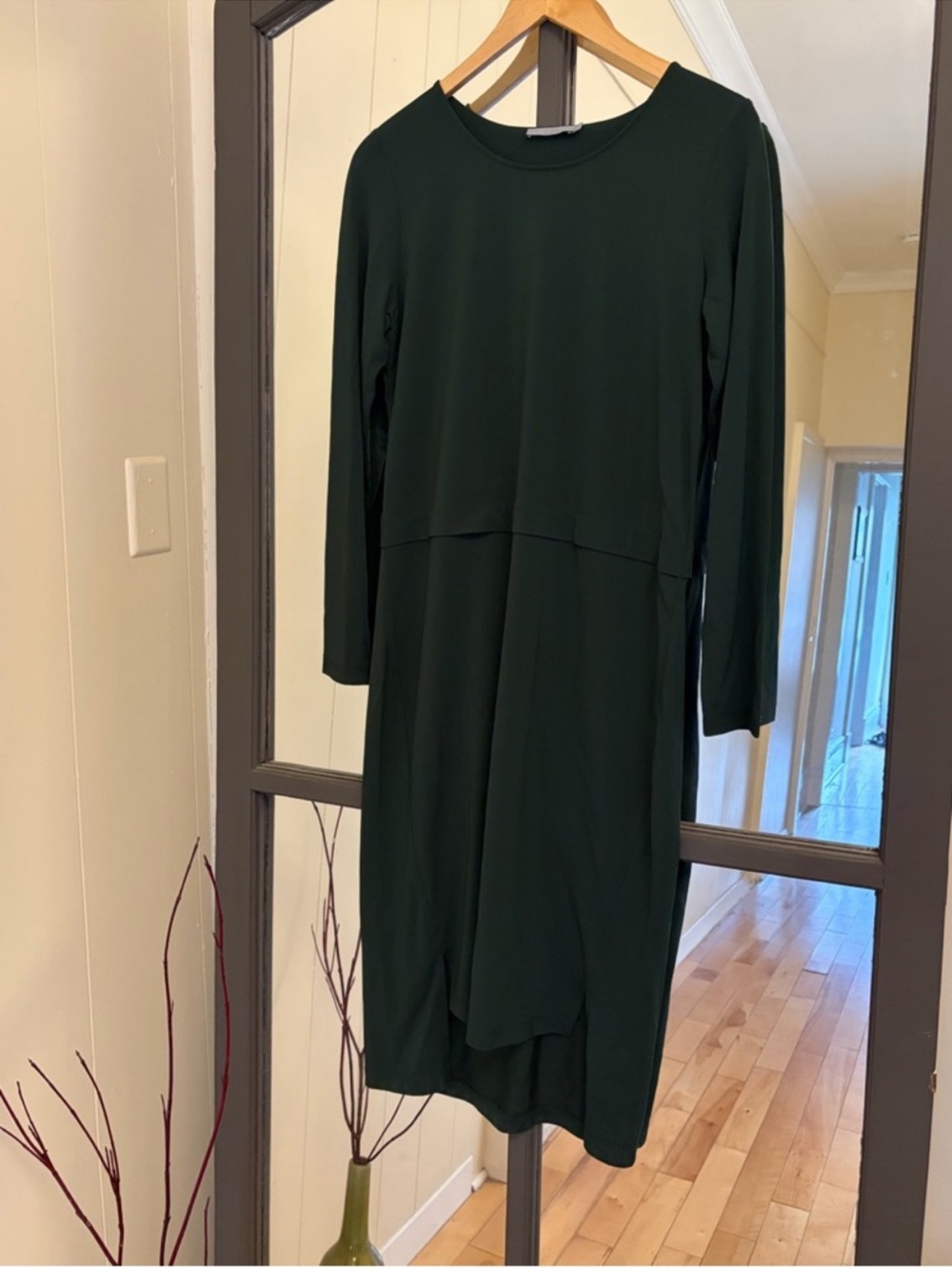 COS Classic Dark Green Long Sleeve Sheath Dress